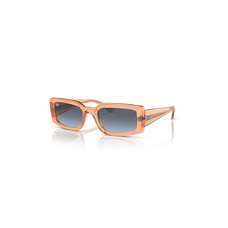 Ray-Ban Sunglasses  Kiliane Bio-Based - Transparent Orange Frame Blue Lenses 54-21, RB4395