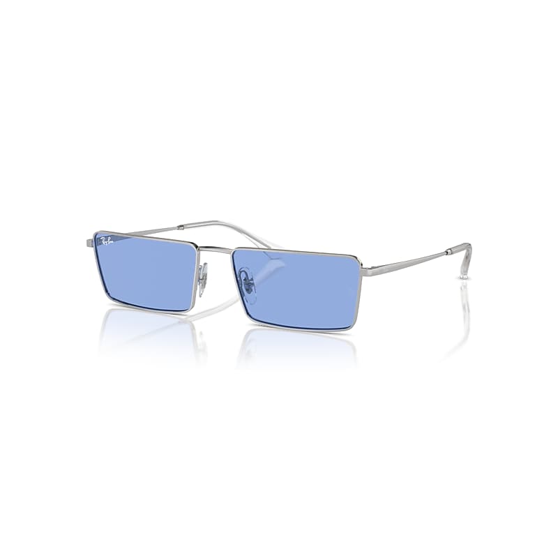 Ray-Ban Sunglasses  Emy Bio-Based - Silver Frame Blue Lenses 56-17, RB3741