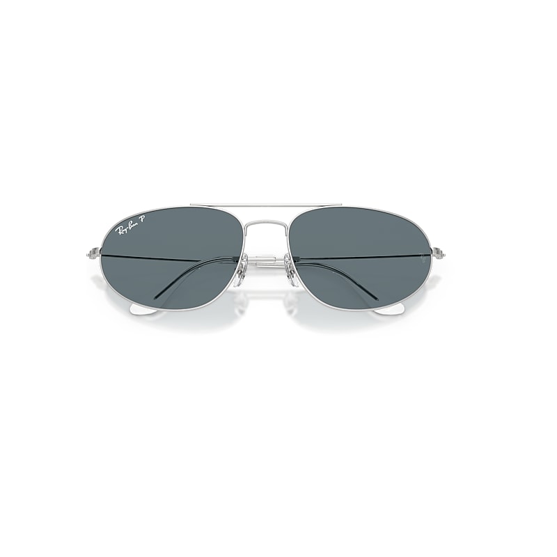 Ray-Ban Explorer Iv Sunglasses Silver Frame Blue Lenses Polarized 60-18