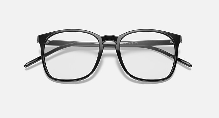 RB5387 OPTICS Polarized Eyeglasses with Black and Clear (54-18
