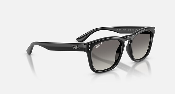 RB2238 Polarized Sunglasses in Black and Polarized Light Grey