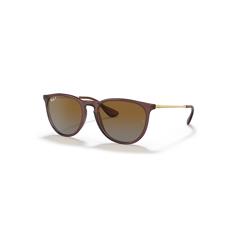 Ray-Ban Sunglasses Women's Erika Classic - Transparent Dark Brown Frame Brown Lenses Polarized 54-18, RB4171