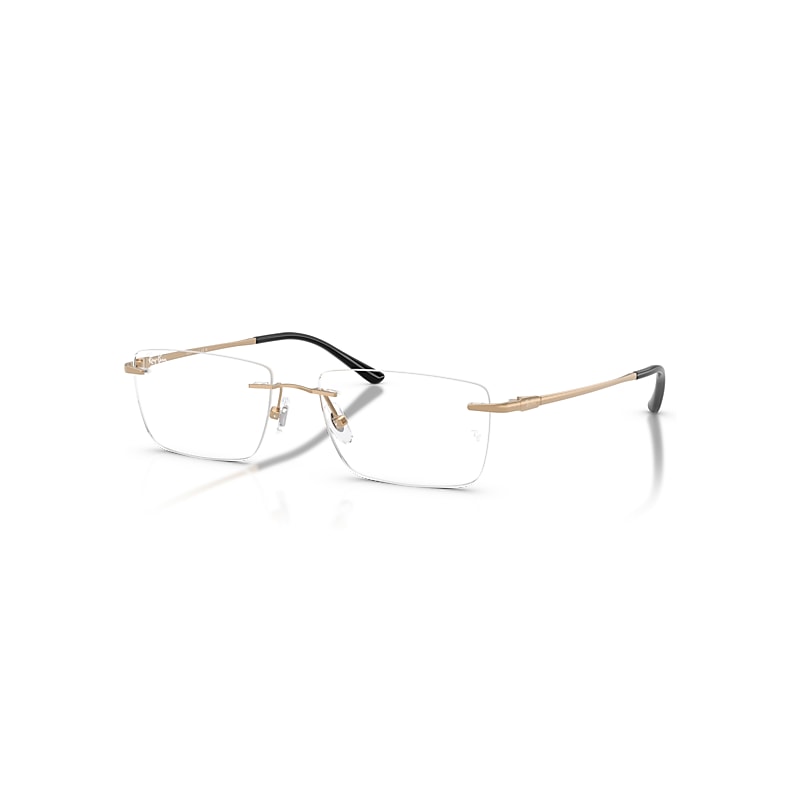 Ray-Ban Eyeglasses Unisex Rb8781d Titanium Optics - Rosegold Frame Transparent Lenses Polarized 56-17