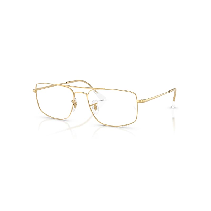 Ray-Ban Eyeglasses Unisex Explorer IIi Optics - Arista Gold Frame Clear Lenses Polarized 58-18