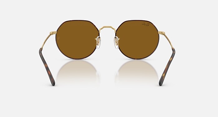 JACK Sunglasses in Matte Havana On Matte Arista Gold and Brown