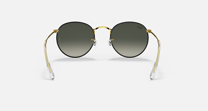 ROUND METAL FULL COLOR LEGEND Sunglasses in Black On Gold and Grey