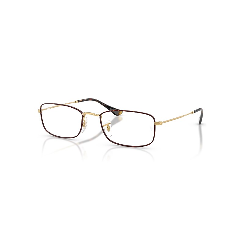 Ray-Ban Eyeglasses   Optics - Gold Frame Clear Lenses Polarized 55-20, RB6647