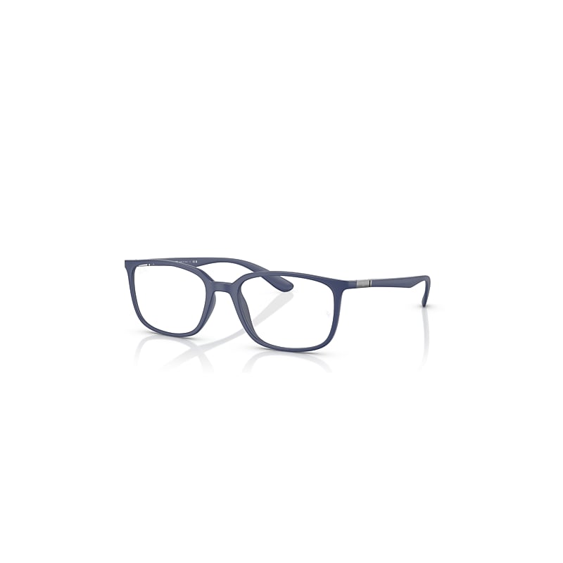 Ray-Ban Eyeglasses Unisex Rb7208 Optics - Blue Frame Clear Lenses Polarized 52-18