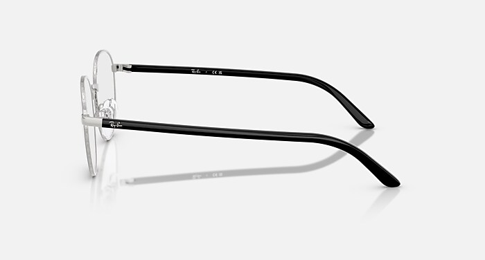 RB6538D OPTICS メガネ シルバー上にブラック と クリア (53-18