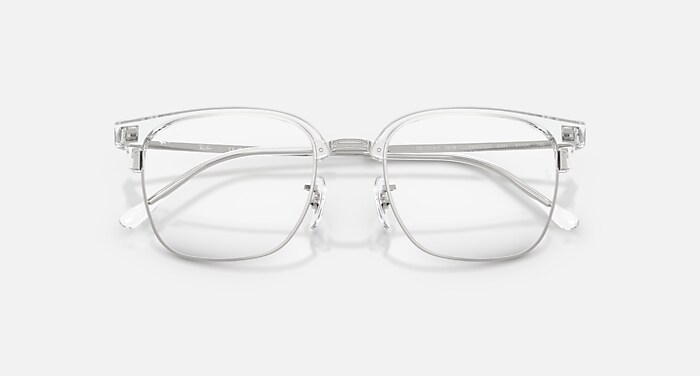 NEW CLUBMASTER OPTICS Eyeglasses with Transparent On Silver and