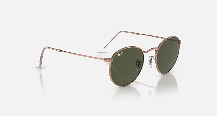 ROUND METAL ROSE GOLD Sunglasses in Rose Gold and Green - RB3447