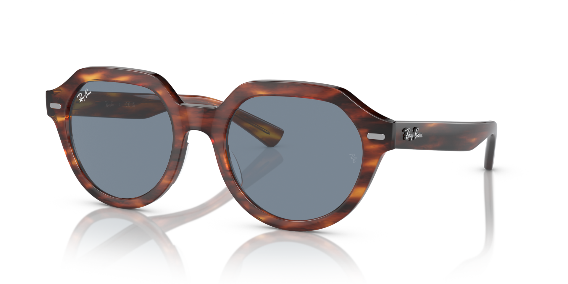 GINA Sunglasses in Striped Havana and Blue - RB4399 | Ray-Ban® US