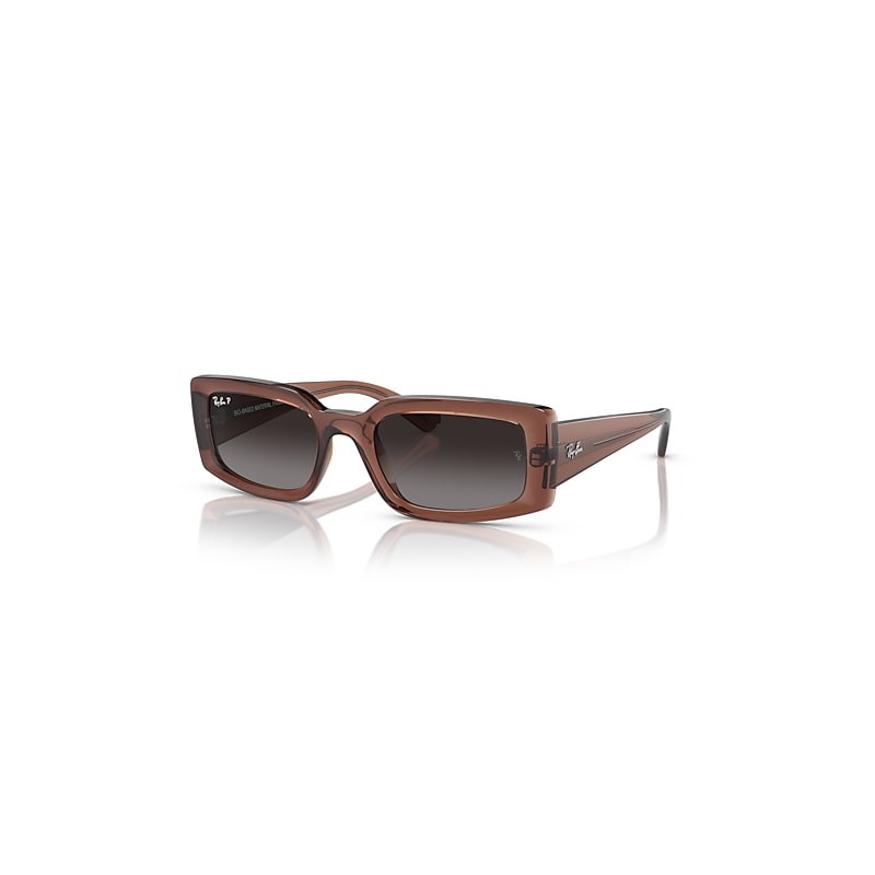 Ray-Ban Sunglasses  Kiliane Bio-Based - Transparent Brown Frame Grey Lenses Polarized 54-21, RB4395