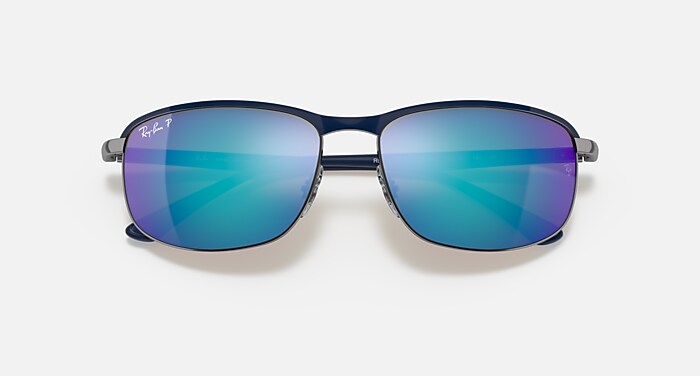 RB3671 POLARIZED+ LENSES Sunglasses in Blue On Gunmetal and Grey