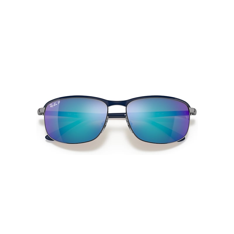 RB3671 POLARIZED+ LENSES Polarized Sunglasses in Blue On Gunmetal