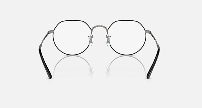 JACK OPTICS メガネ ガンメタル上にブラック と クリア (49-20