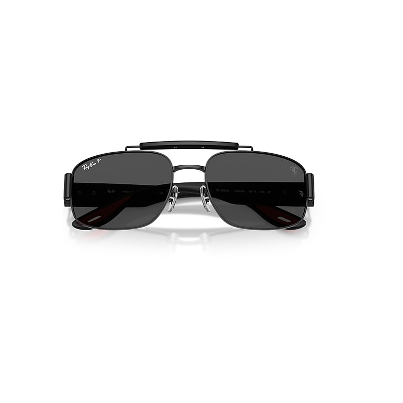 Ray-Ban Rb3797m Scuderia Ferrari Collection Polarized+ Lenses Sunglasses Matte Black Frame Grey Lenses Polarized 58-18