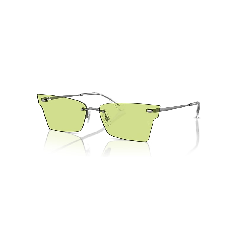 Ray-Ban Sunglasses  Xime Bio-Based - Gunmetal Frame Green Lenses 64-15, RB3730