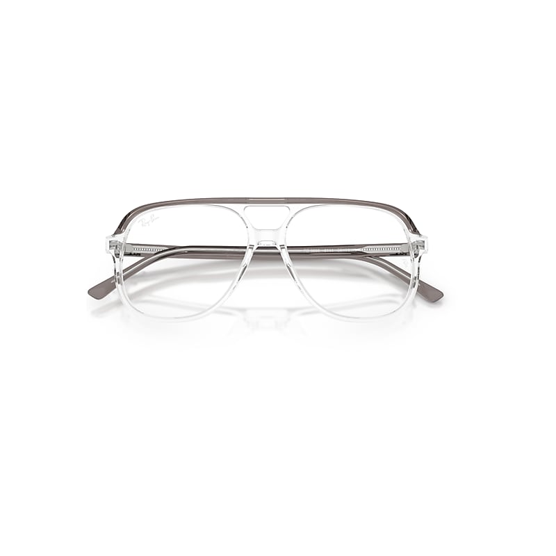 Ray-Ban Bill Optics Eyeglasses Grey Transparent Frame Clear Lenses Polarized 56-14