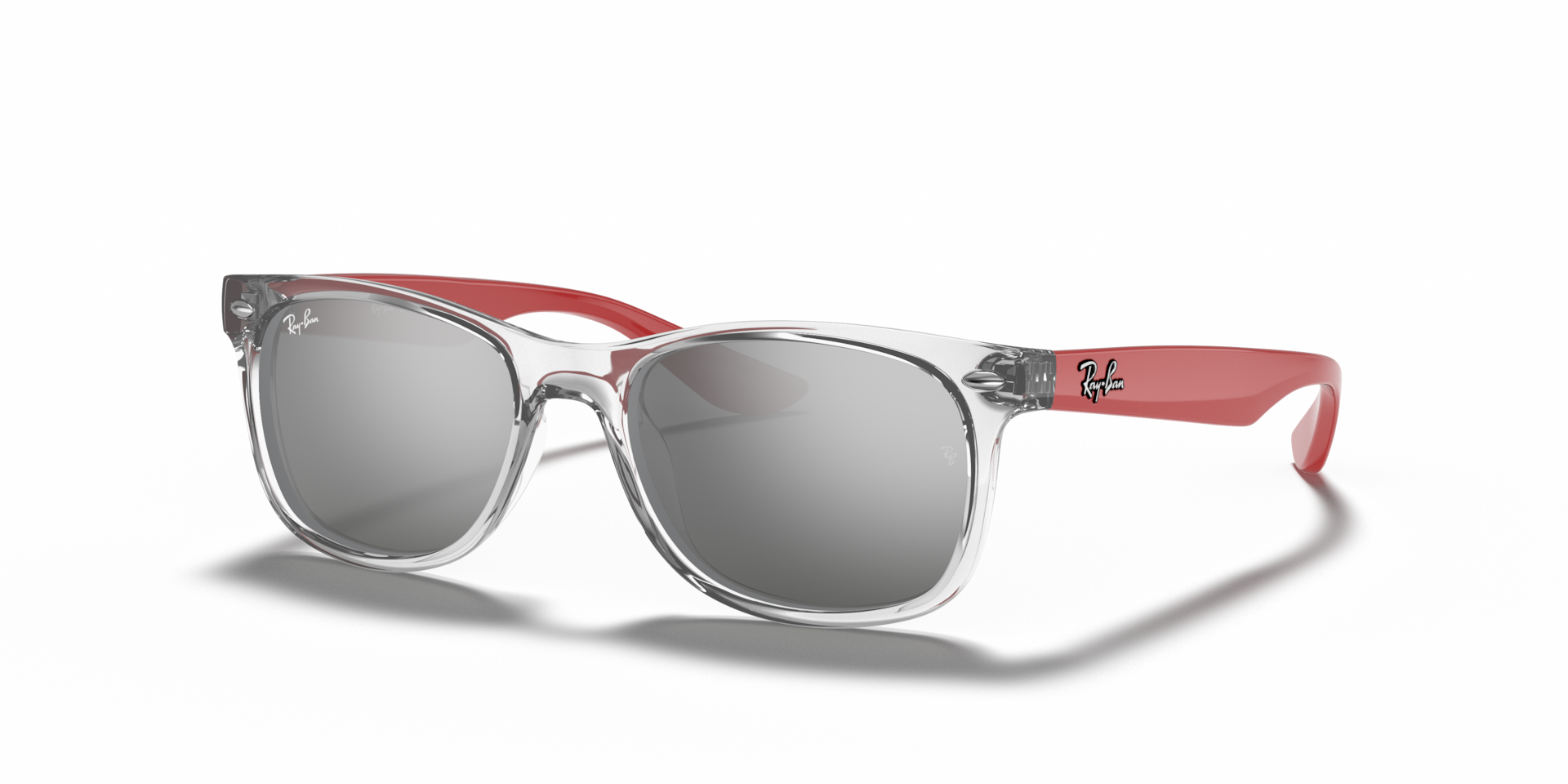 Ray-Ban New Wayfarer Kids Lunettes De Soleil - Monture Rouge Verres Gris 48-16 85 €
