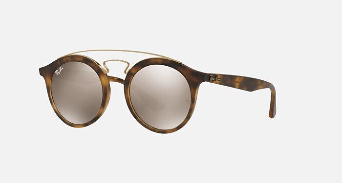 RB4256 GATSBY I Sunglasses in Havana and Gold Mirror (47-20