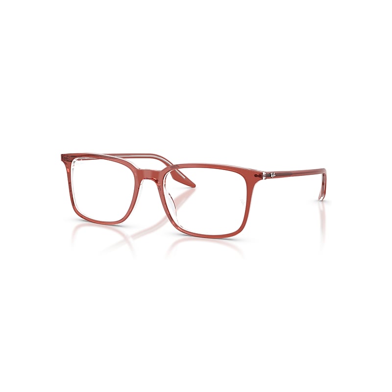 Ray-Ban Eyeglasses Unisex Rb5421 Optics - Brown Transparent Frame Clear Lenses Polarized 53-19