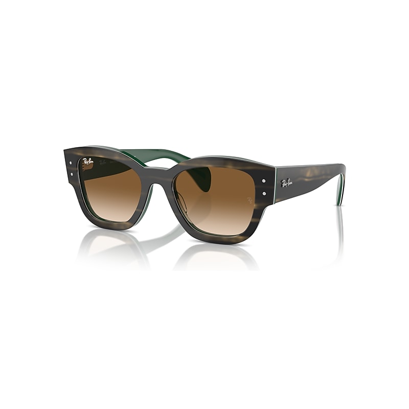 Ray - Ban Unisex Brown Ray - Ban Rb7681s Jorge 140251 Sunglasses Acetate Green Squared Normal Shaded - Image 3