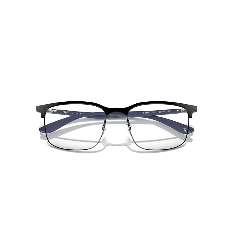 Ray-Ban Rb6518 Optics Optical Sand Blue Frame Clear Lenses Polarized 55-19