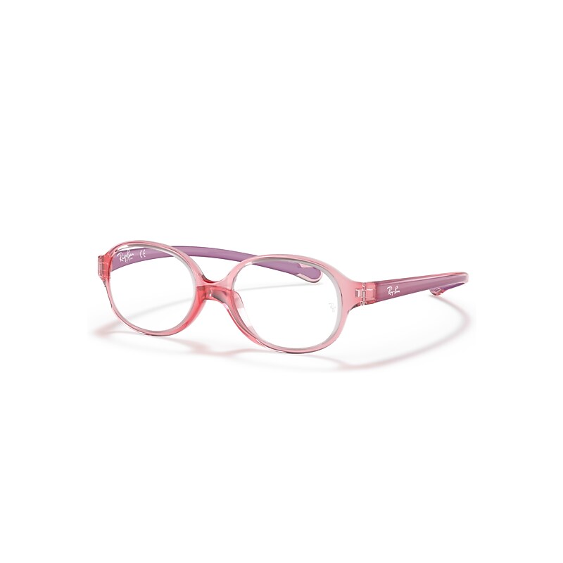 Ray-Ban Eyeglasses Kids  Optics Kids - Light Red & Violet Frame Clear Lenses Polarized 43-14, RB1587
