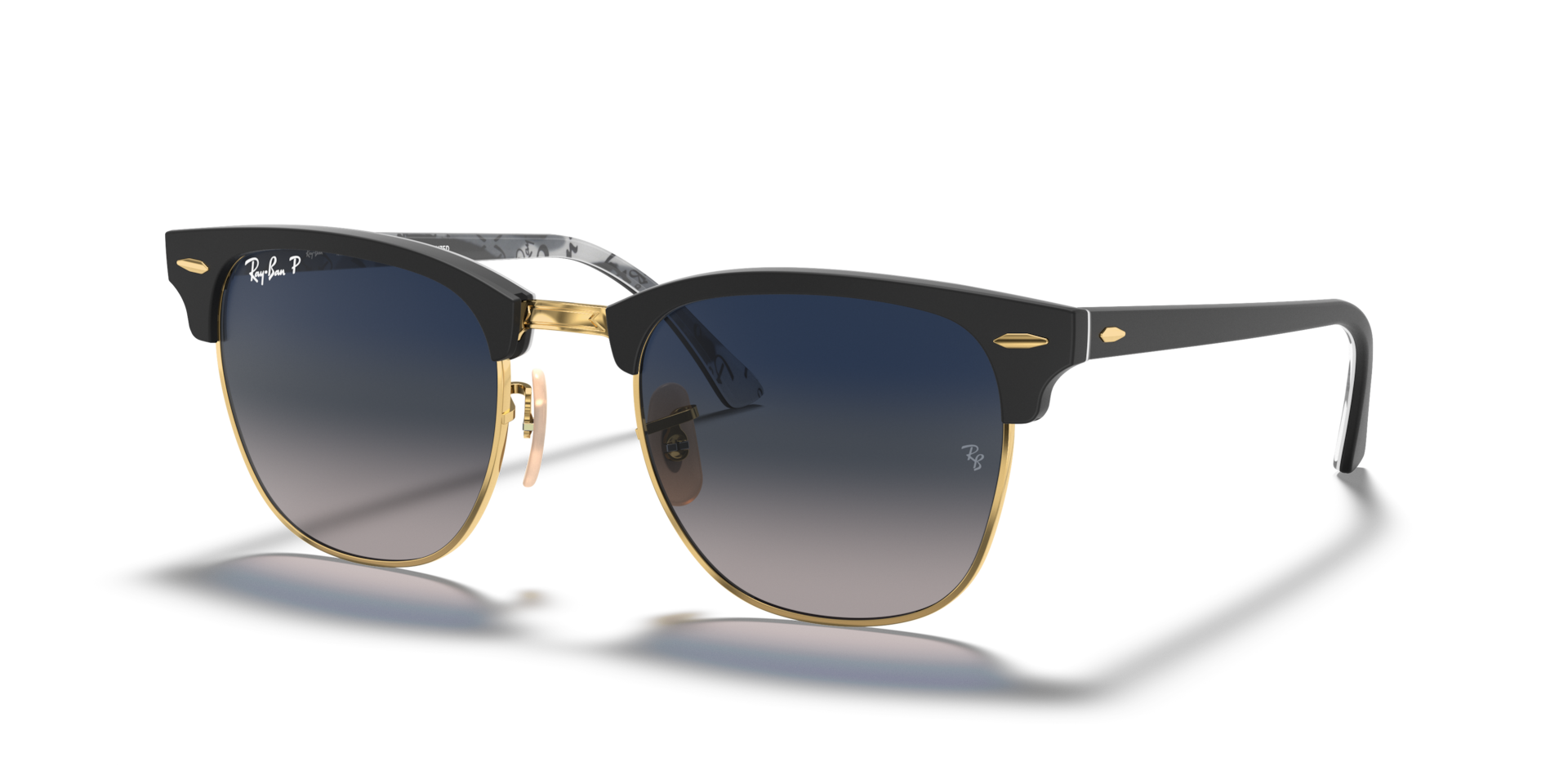 CLUBMASTER @COLLECTION Sunglasses in Black and Polarized Blue