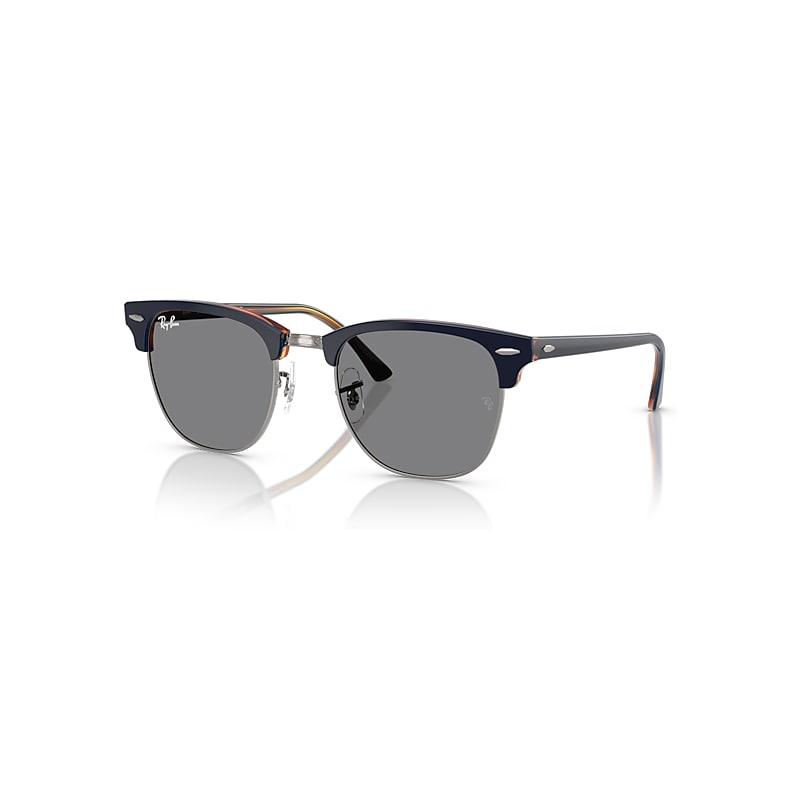 Ray-Ban Clubmaster 3016 Round Sunglasses - Polished Gunmetal Blue Frame - Dark Grey Lenses - One Size - Image 2