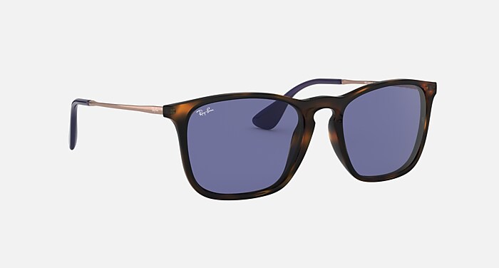 CHRIS Sunglasses in Havana and Dark Violet Classic (54-18