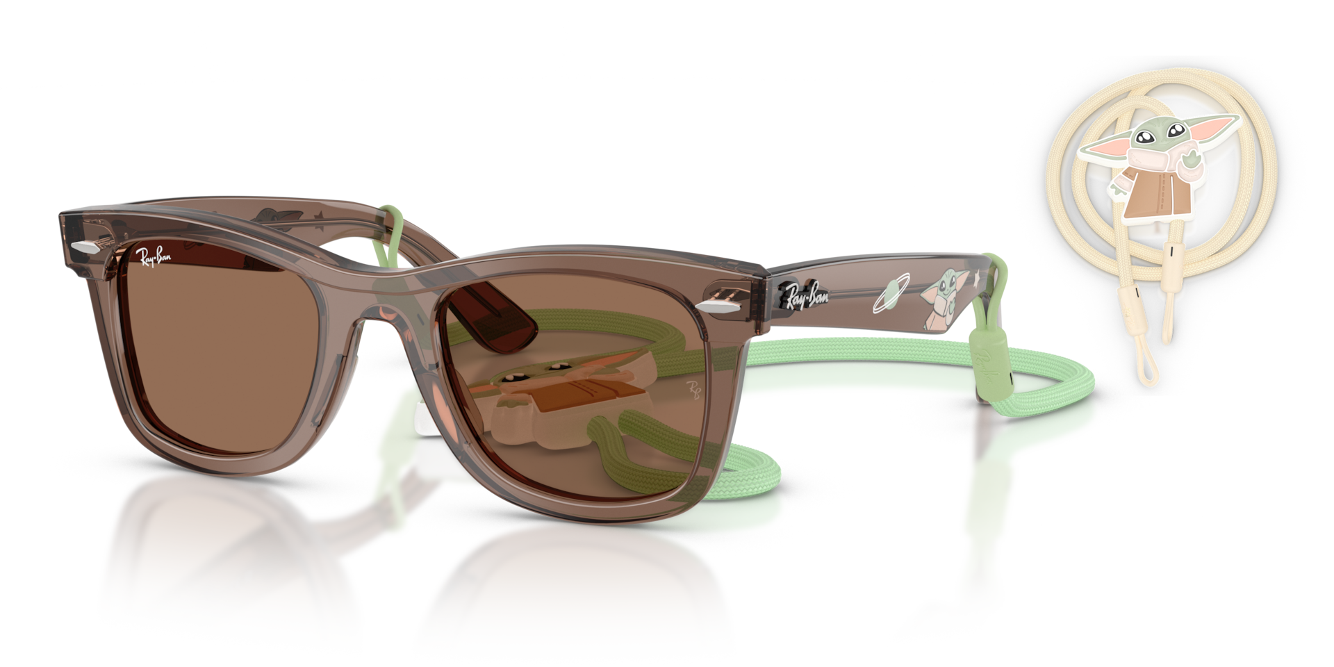 Ray-Ban Ray-Ban Star Wars Grogu Mini Street Neat Lunettes De Soleil - Monture Transparent Marron Verres Brun 45-20 126 €