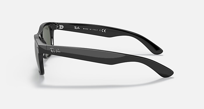 NEW Ray-Ban unisex New Wayfarer Sunglasses Black/Green RB 2132 901 52 18 145 3N Ray-Ban RB2132 New Wayfarer 901 Square Black Sunglasses  main image 4
