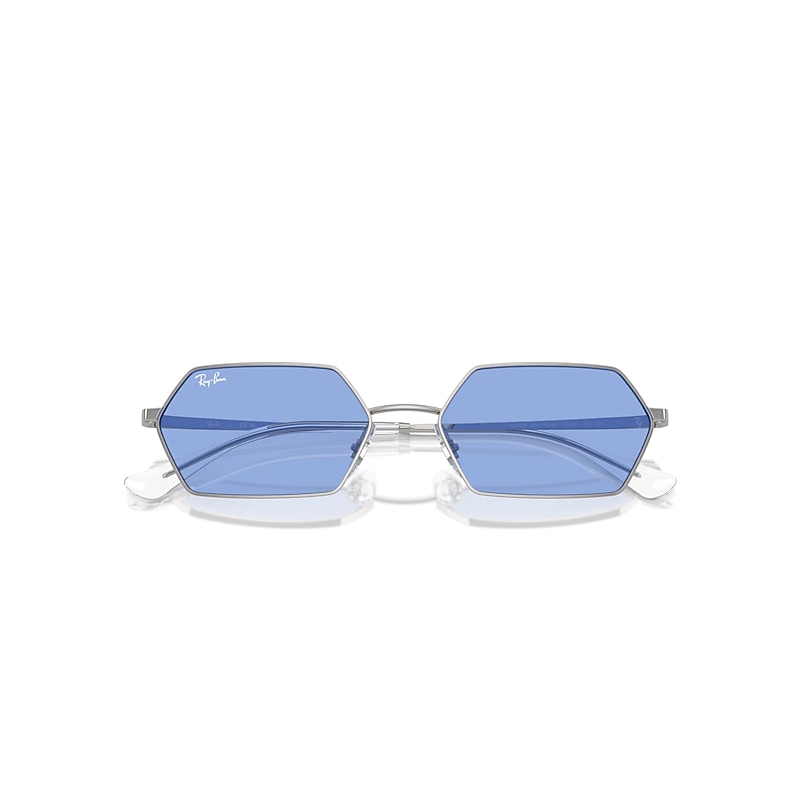Ray-Ban Unisex Sunglass Yevi Bio-Based -  Frame color: Silver, Lens color: Blue