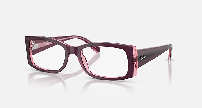 MIRIAM OPTICS メガネ 透明ピンク上にバイオレット と クリア (54-19
