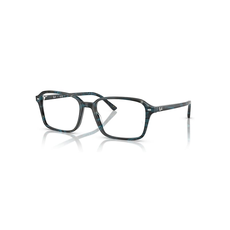 Ray-Ban Eyeglasses Unisex Raimond Optics - Transparent Fantasy Blue & Grey Frame Clear Lenses Polarized 56-18
