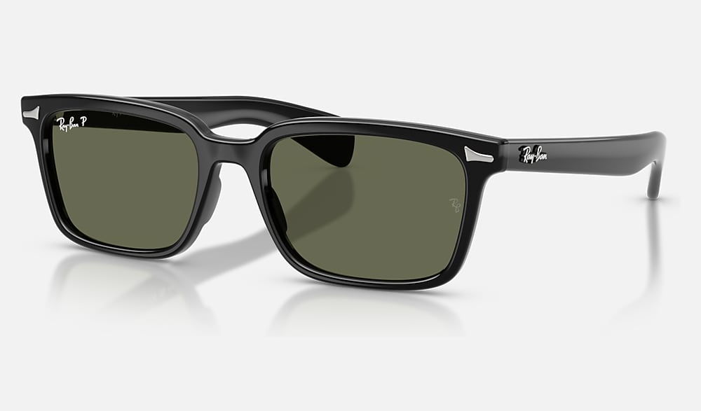 BRUNEL Polarized Sunglasses in Black and Green Polarized (56-19