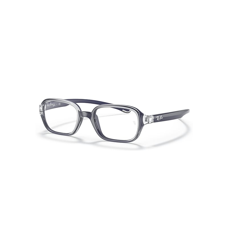 Ray-Ban Eyeglasses Kids Rb9074 Optics Kids - Transparent On Blue Frame Clear Lenses Polarized 37-16, RB9074V