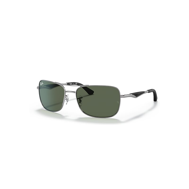Ray-Ban Sunglasses Men's - Gunmetal Frame Green Lenses 61-17, RB3515 - Image 1