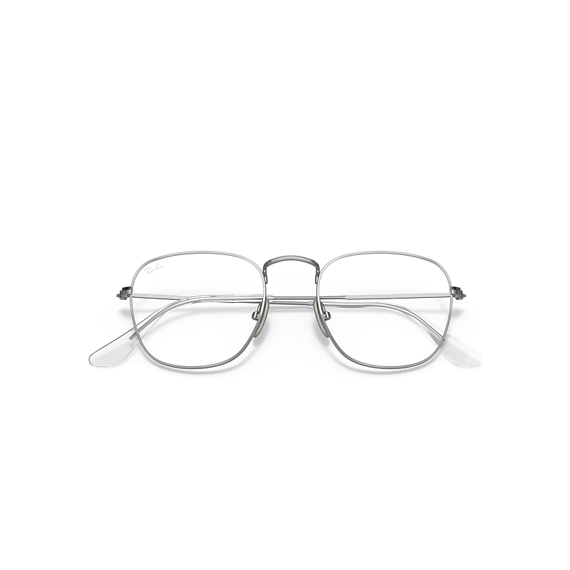 Ray-Ban Frank Titanium Optics Eyeglasses Silver Frame Clear Lenses 51-20