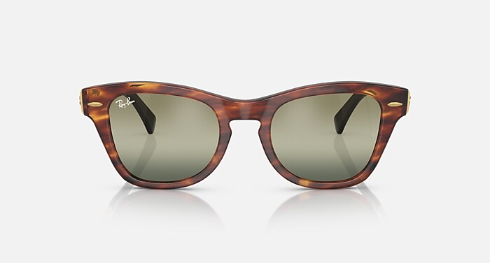 【訳あり】RayBanレイバンサングラス RB0707SM RB0707SM Sunglasses in Striped Havana and Green (50-21) - RB0707SM