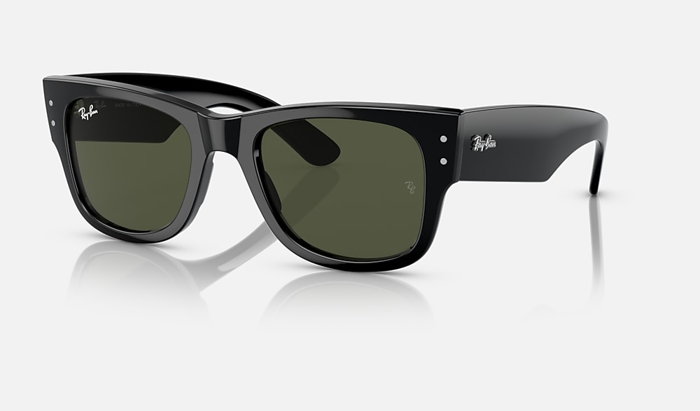 MEGA WAYFARER サングラス ブラック と グリーン (52-21) - RB0840SF