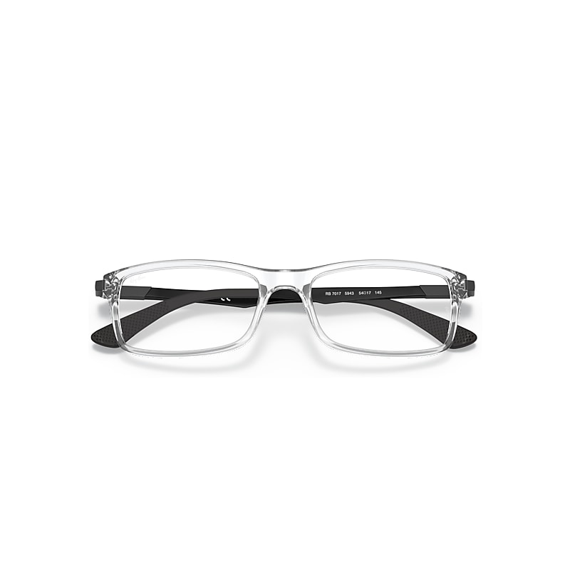 Ray-Ban Rb7017 Optics Optical Black Frame Clear Lenses Polarized 54-17