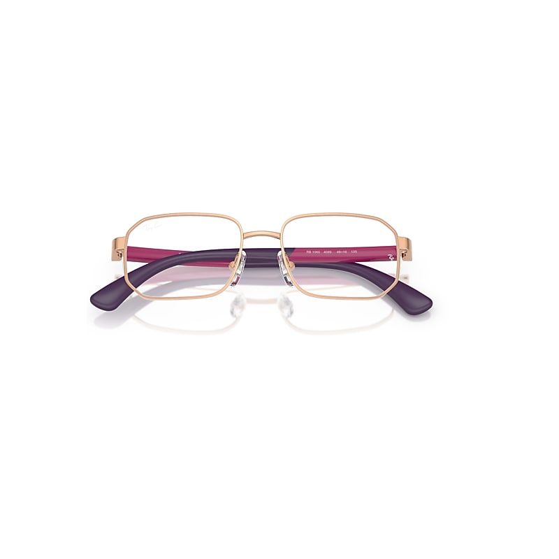 Ray-Ban Rb1060 Optics Kids Bio-based Optical Fucsia On Rubber Violet Frame Clear Lenses Polarized 48-16