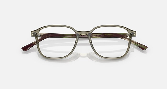 LEONARD OPTICS Eyeglasses with Transparent Green and Clear (49-17