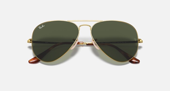 AVIATOR METAL II Sunglasses in Arista Gold and G-15 Green (62-14