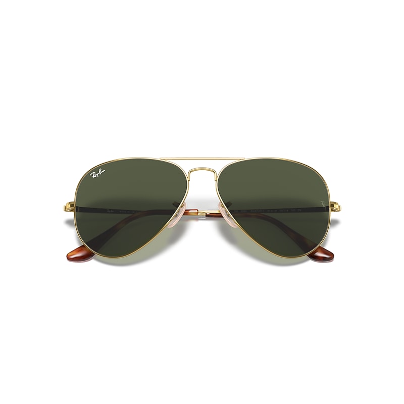 AVIATOR METAL II Sunglasses in Arista Gold and G-15 Green (62-14