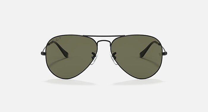 AVIATOR CLASSIC Sunglasses in Black and G-15 Green Polarized  display picture 3