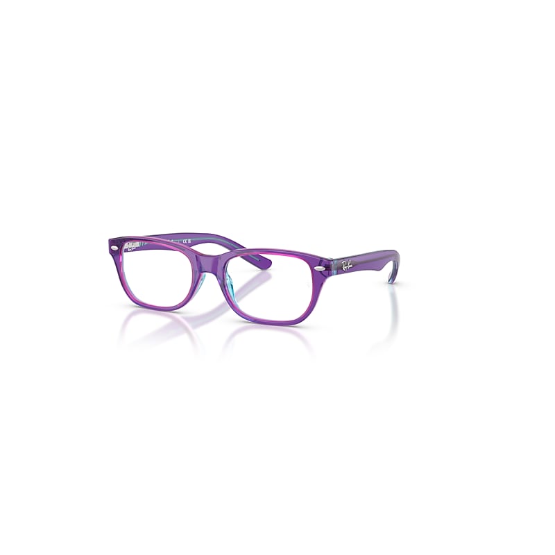 Ray-Ban Eyeglasses Kids  Optics Kids - Transparent Violet & Light Blue Frame Clear Lenses Polarized 48-16, RB1555